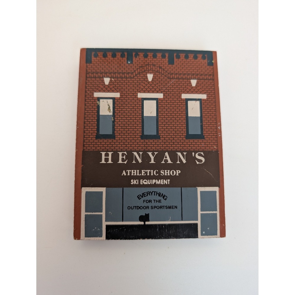 The Cat's Meow Village 1992 Henyan's Athletic Shop Ski Equipment Series X Wood